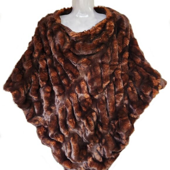 NWT Donna Salyer's Fabulous Faux Fur Poncho O/S - Picture 2 of 6